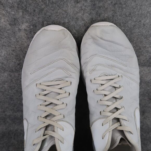 Nike Shoes Mens 13 Sneakers Roshe Tiempo VI Lifestyle Boot Triple White Leather - Picture 7 of 14